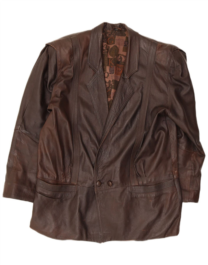 Vintage ženska kožna jakna IT 42 srednje smeđa koža