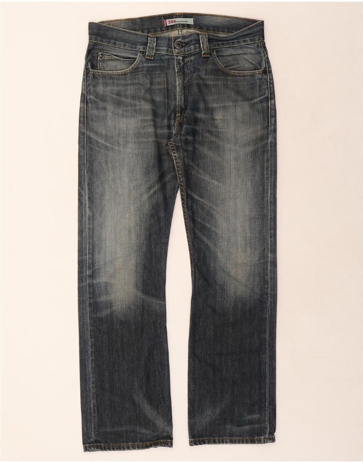 LEVI'S Mens 506 Standardne ravne traperice W36 L32 Plavi pamuk