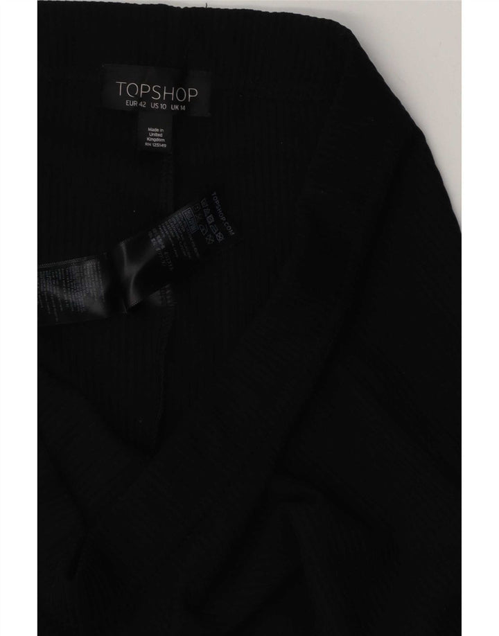 Topshop ženske široke hlače UK 14 veliki crni poliester