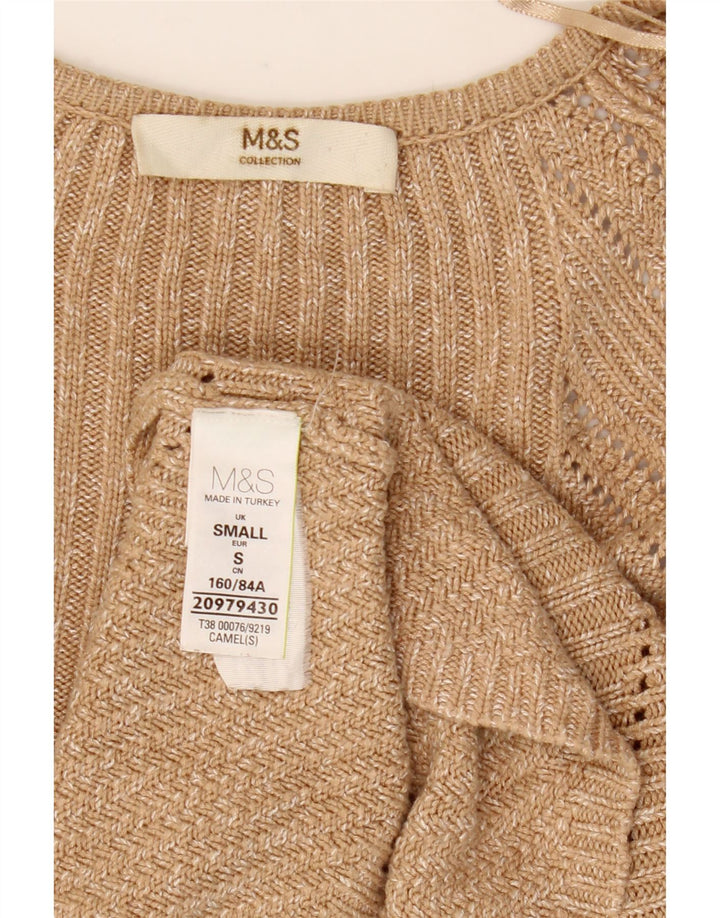 Marks & Spencer ženski preveliki džemper UK 10 Small Beige Flected