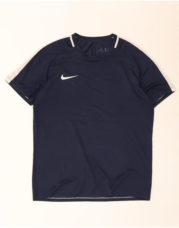 Nike Mens Dri Fit T-Shirt Top Large Navy Blue Colourblock