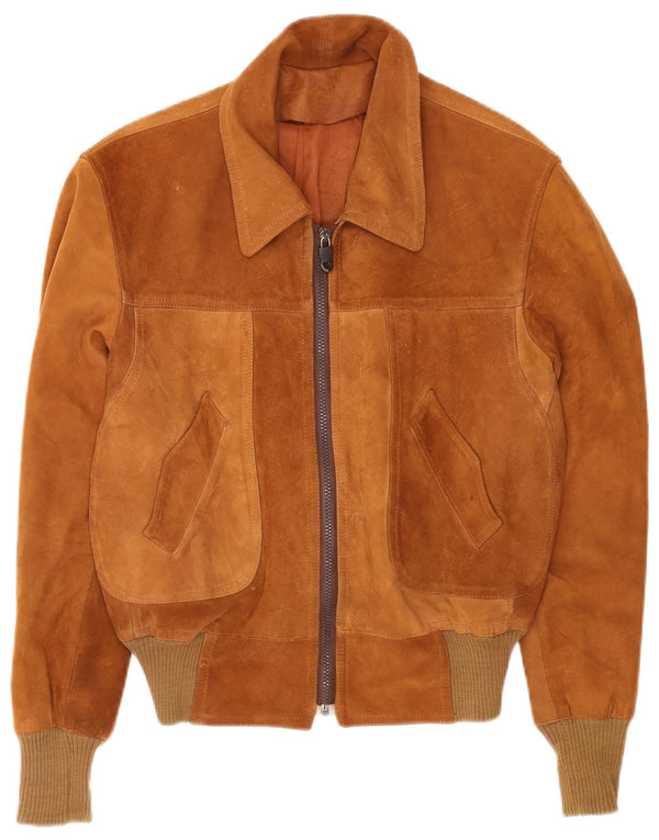 Vintage muška bomber jakna od brušene kože UK 38 srednje smeđa