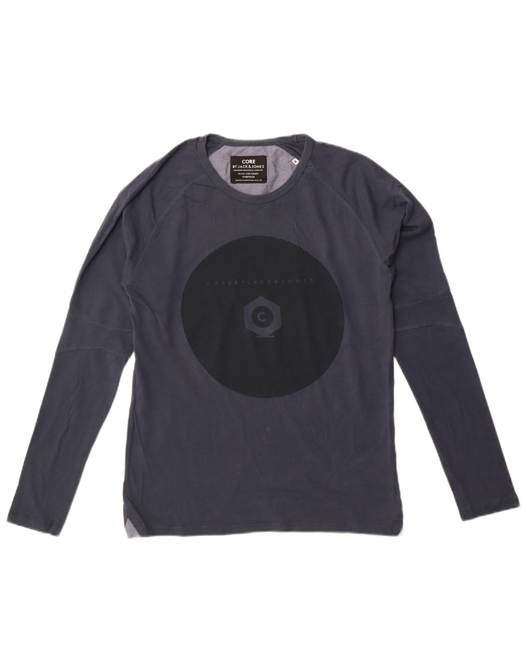 Jack & Jones muška majica dugih rukava s grafikama, srednje tamnoplava