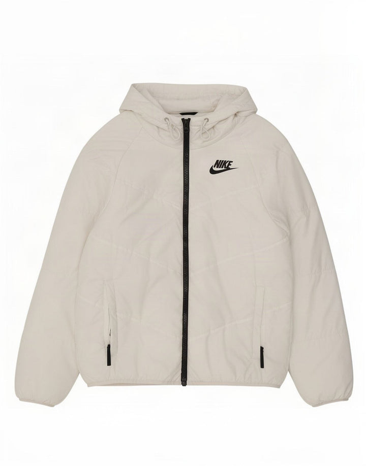 Nike muška vjetrovka s kapuljačom UK 36 Mala bijela poliesterska