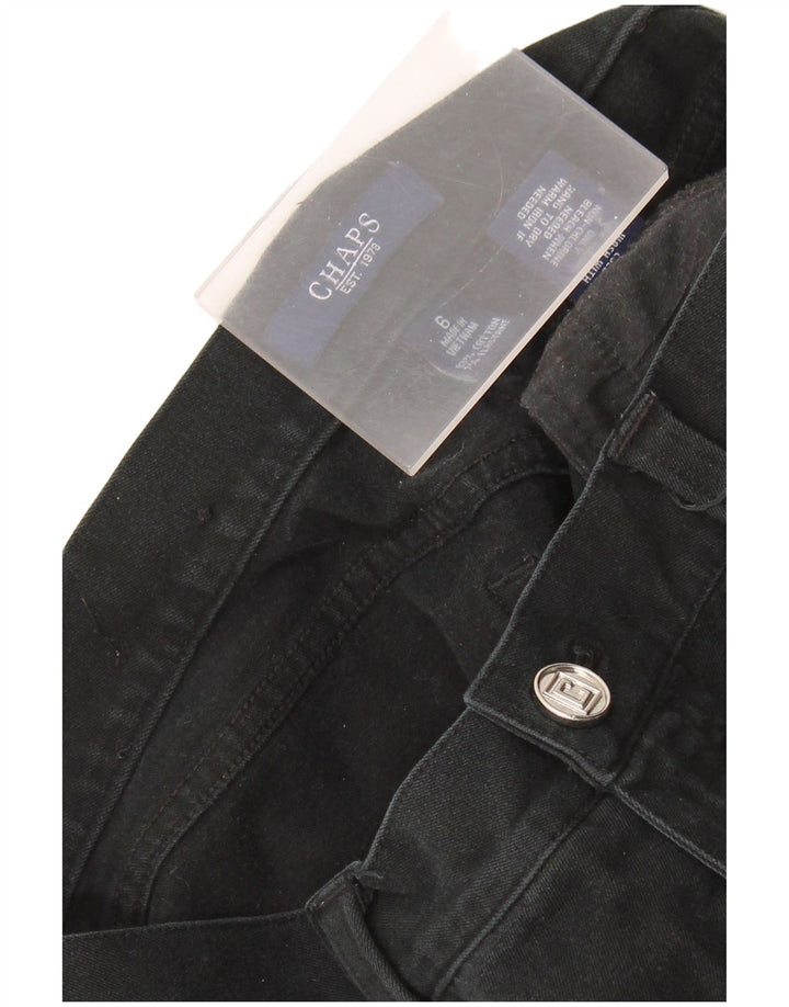 CHAPS Ženske ravne ležerne hlače US 6 srednje W30 L30 crni pamuk