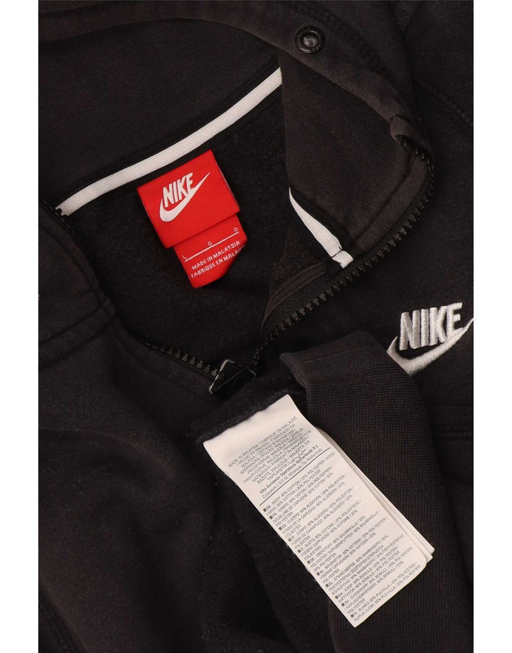 Nike muški pulover s kapuljačom na patentni zatvarač veliki crni pamuk
