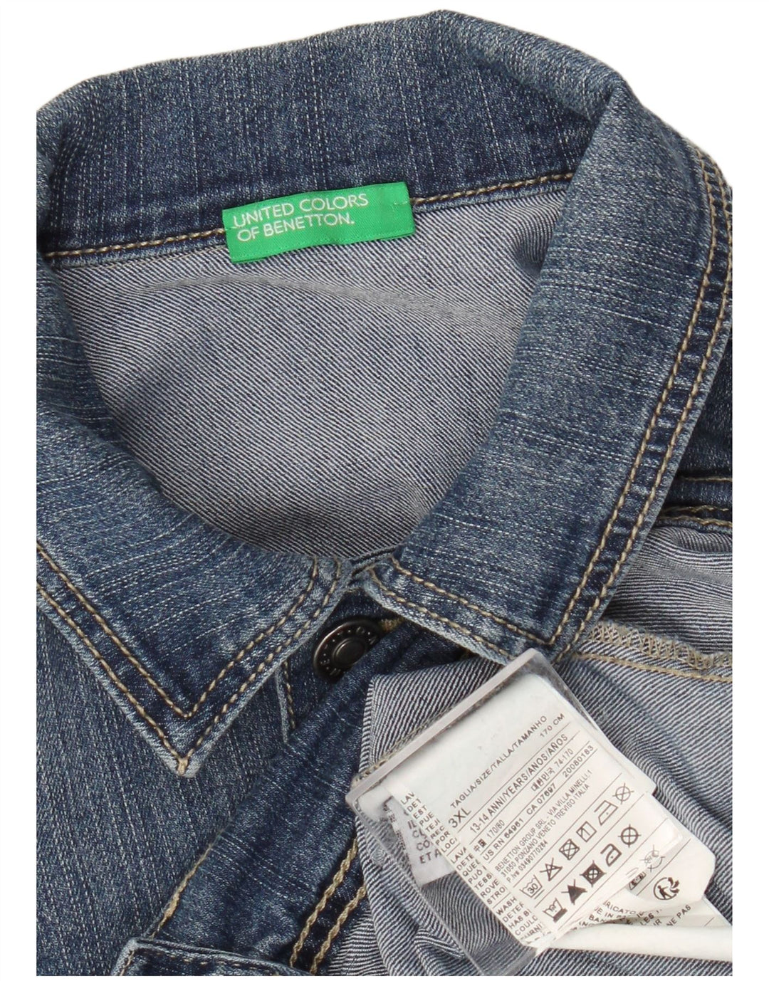 Benetton Denim jakna za dječake 13-14 godina 3XL plavi pamuk