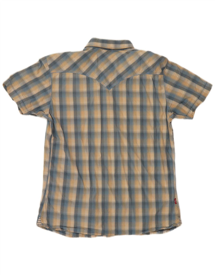 LEVI'S muška košulja kratkih rukava Srednje plavi karirani pamuk