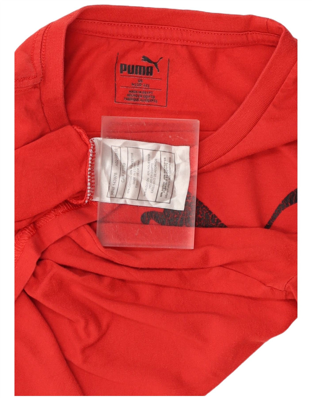 PUMA Boys Graphic T-Shirt Top 10-11 Years Medium Red Pamuk