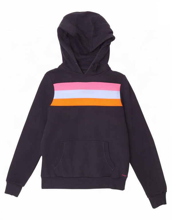 Crew Clothing Ženska majica s kapuljačom UK 2 2XS tamnoplavi pamuk u blokovima boja