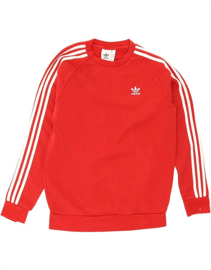 ADIDAS Mens Sweatshirt Jumper Small Red Cotton Vintage Adidas and Second-Hand Adidas from Messina Hembry 