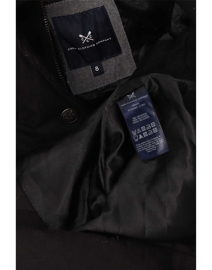 Crew Clothing Ženski podstavljeni kaput s kapuljačom UK 8 Mali crni poliester