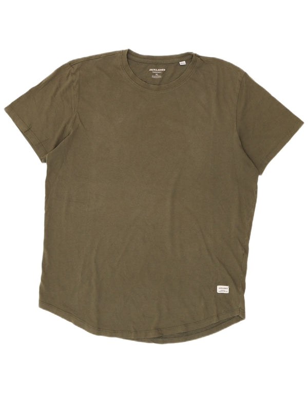 Jack & Jones muška majica kratkih rukava XL kaki pamuk