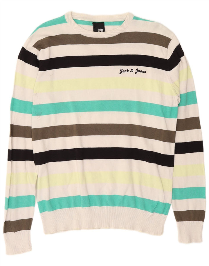 Jack & Jones muški pulover s okruglim izrezom na velike raznobojne pruge