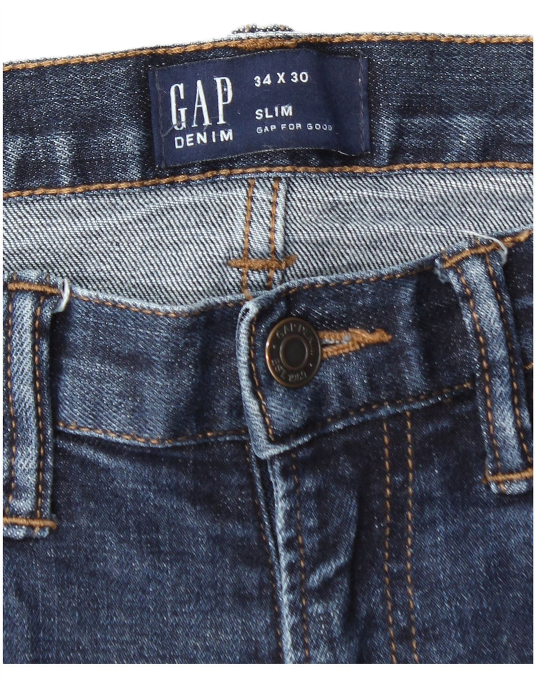 GAP Mens Slim Jeans W34 L28 Navy Blue Cotton
