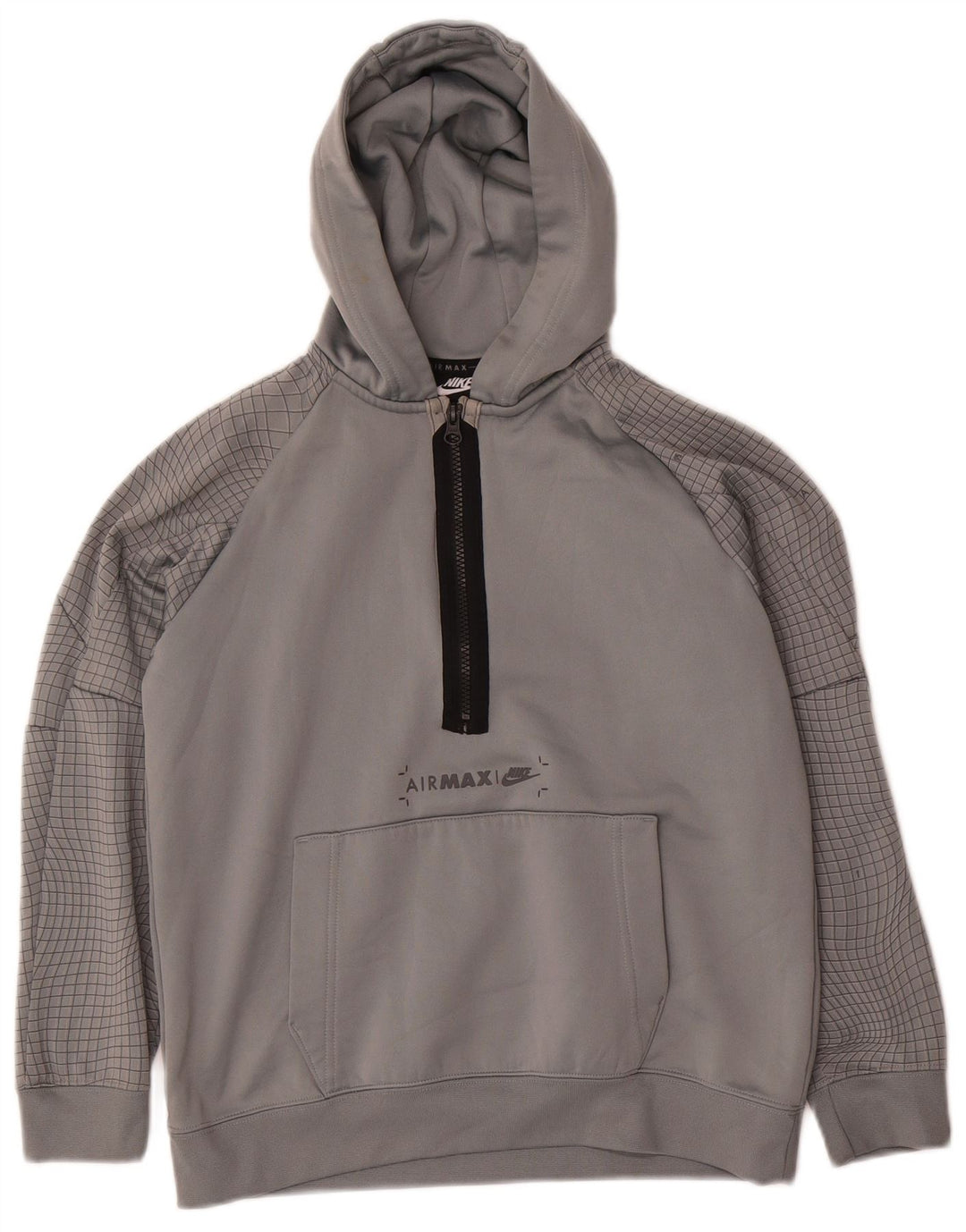 NIKE Boys Graphic Hoodie Džemper 12-13 godina veliki sivi karirani poliester