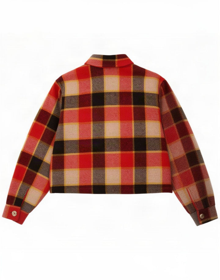 I ženska flanelska jakna bomber IT 42 Medium Red Karirana vuna