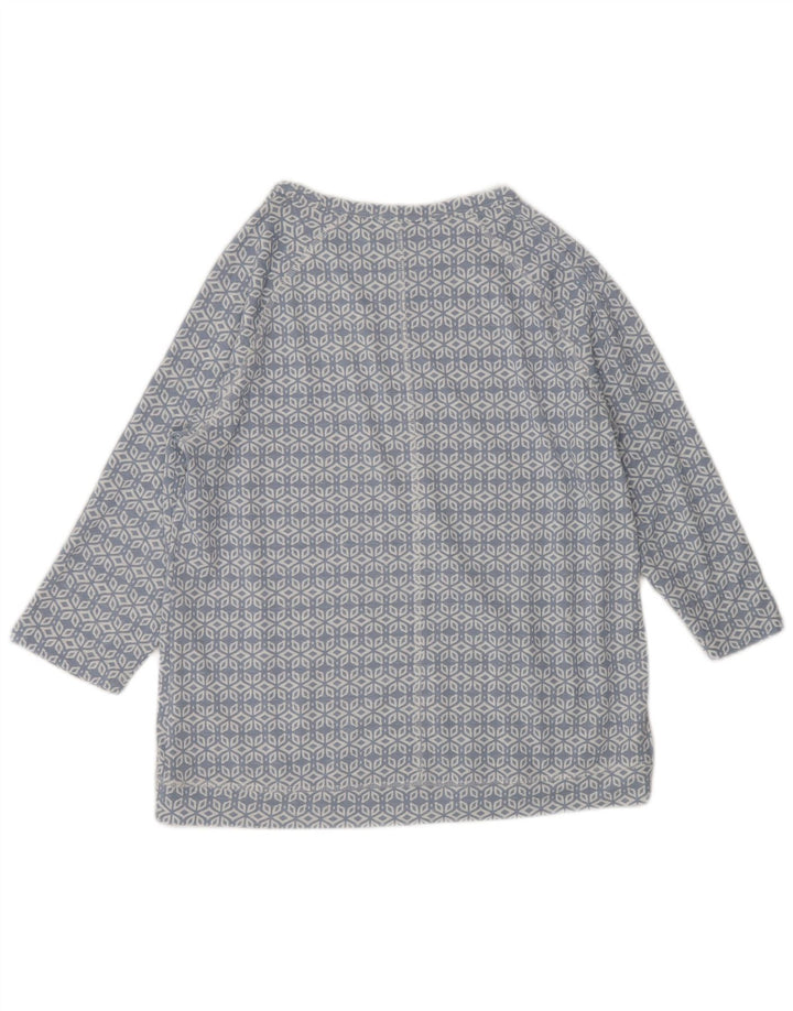 MARKS & SPENCER Ženska majica s 3/4 rukavima UK 12 srednje plava geometrijska