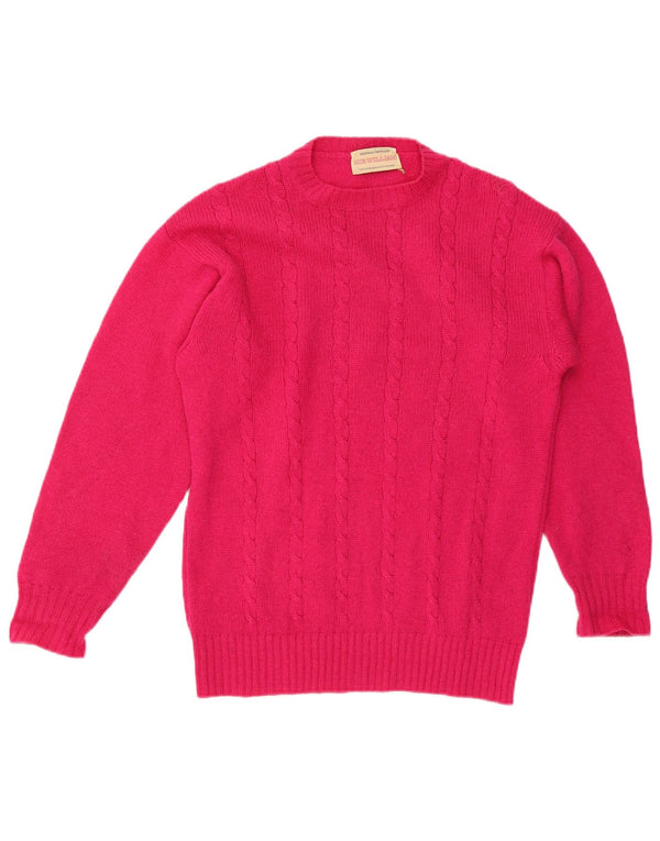 Vintage ženski džemper s okruglim izrezom UK 18 XL ružičasta vuna