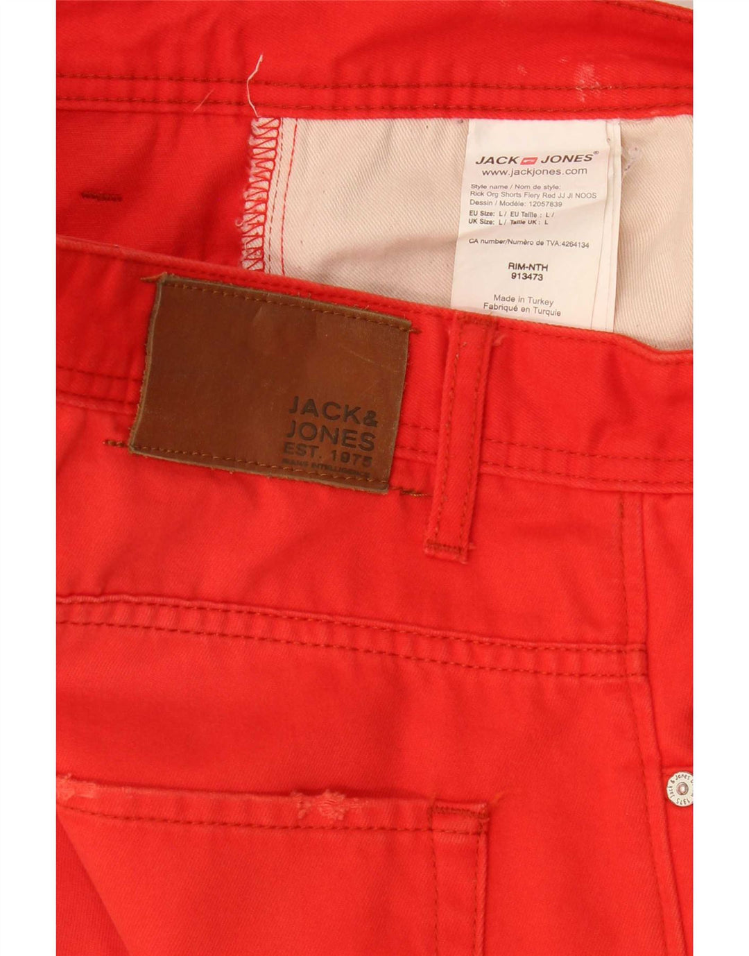 Jack & Jones muške traper kratke hlače velike W34 crveni pamuk