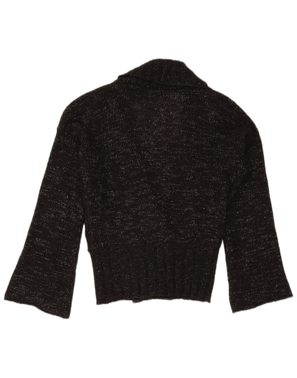 Sisley ženski kardigan pulover UK 14 srednje crne mrlje