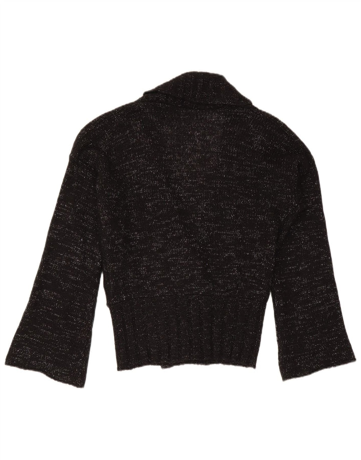 Sisley ženski kardigan pulover UK 14 srednje crne mrlje