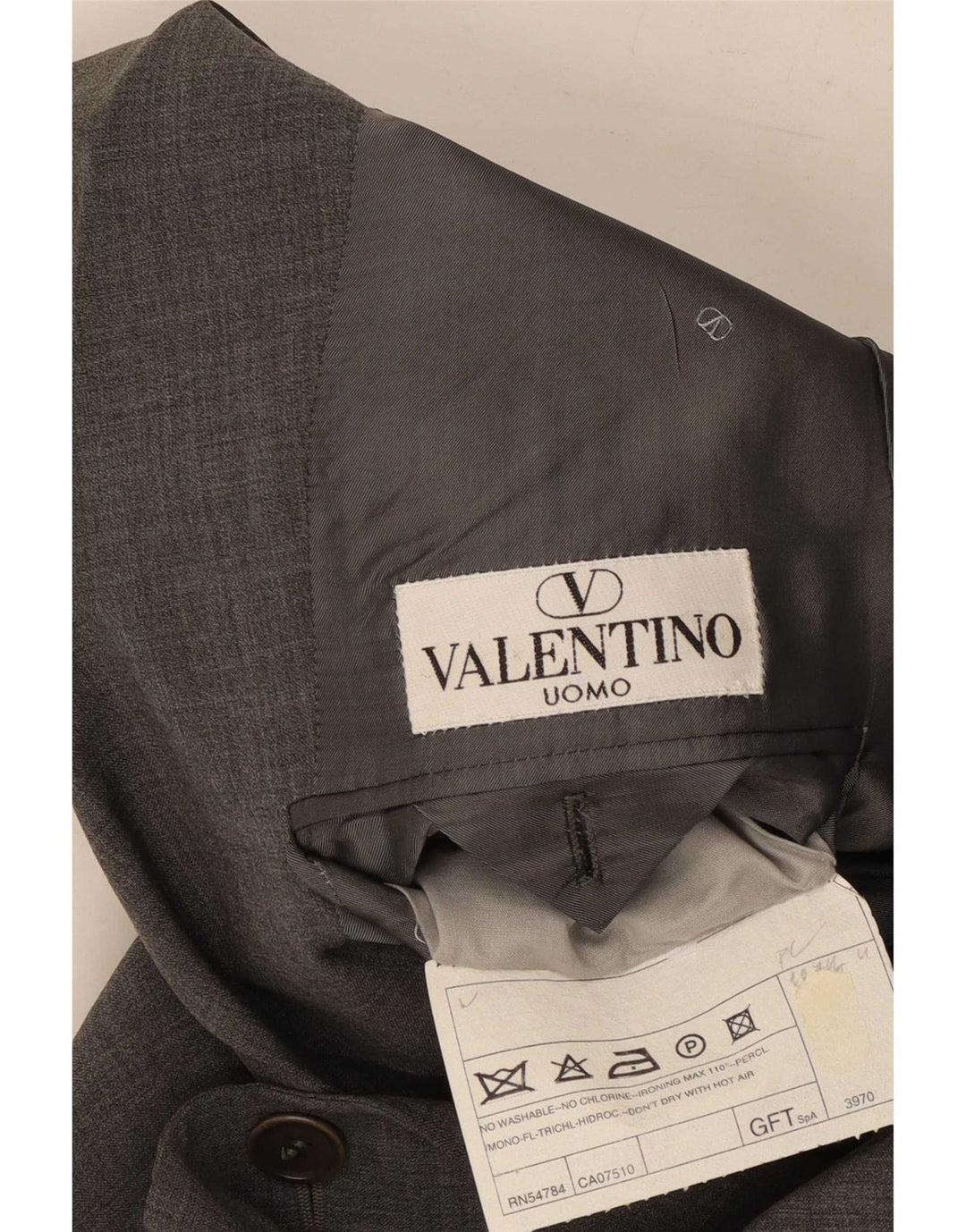 Valentino muško dvodijelno odijelo s 3 gumba IT 48 Srednje W30 L31 Siva vuna