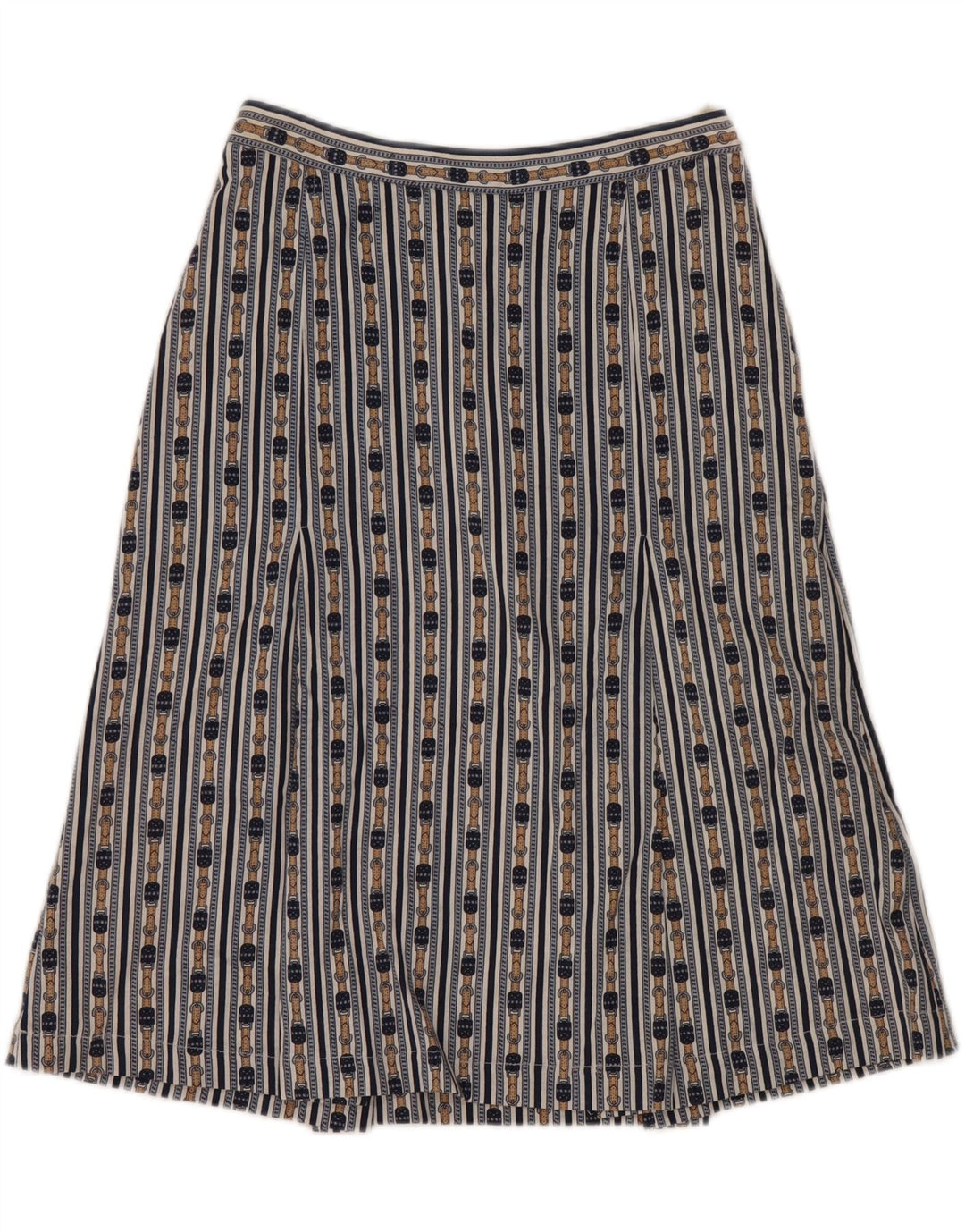 VINTAGE Womens Abstract Pattern A-Line Skirt W26 Small Navy Blue Vintage Vintage and Second-Hand Vintage from Messina Hembry 