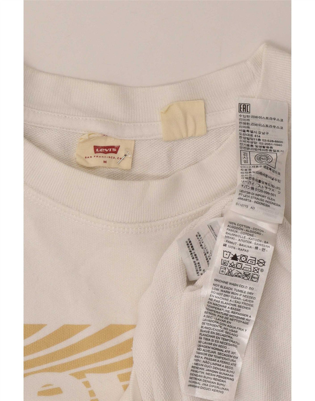 Levi's Ženska majica s velikim grafičkim motivima UK 14 Srednje bijeli pamuk