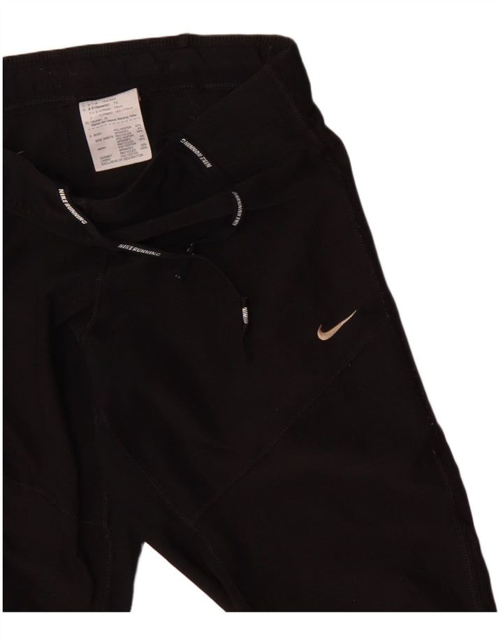 NIKE Ženske Dri Fit Capri Trenirke Hlače UK 12 Srednji crni poliester