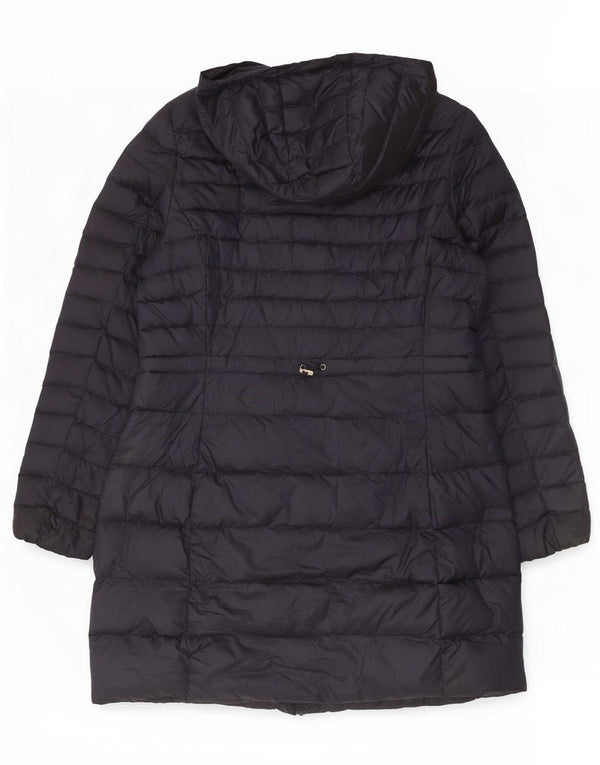 Marks & Spencer Womens Hooded Padded Coat UK 14 Large Navy Blue Polyamide