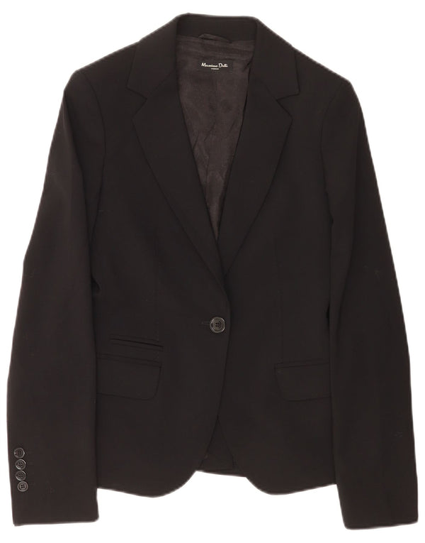 Massimo Dutti Ženska jakna s 1 gumbom EU 38 Mala crna vunena