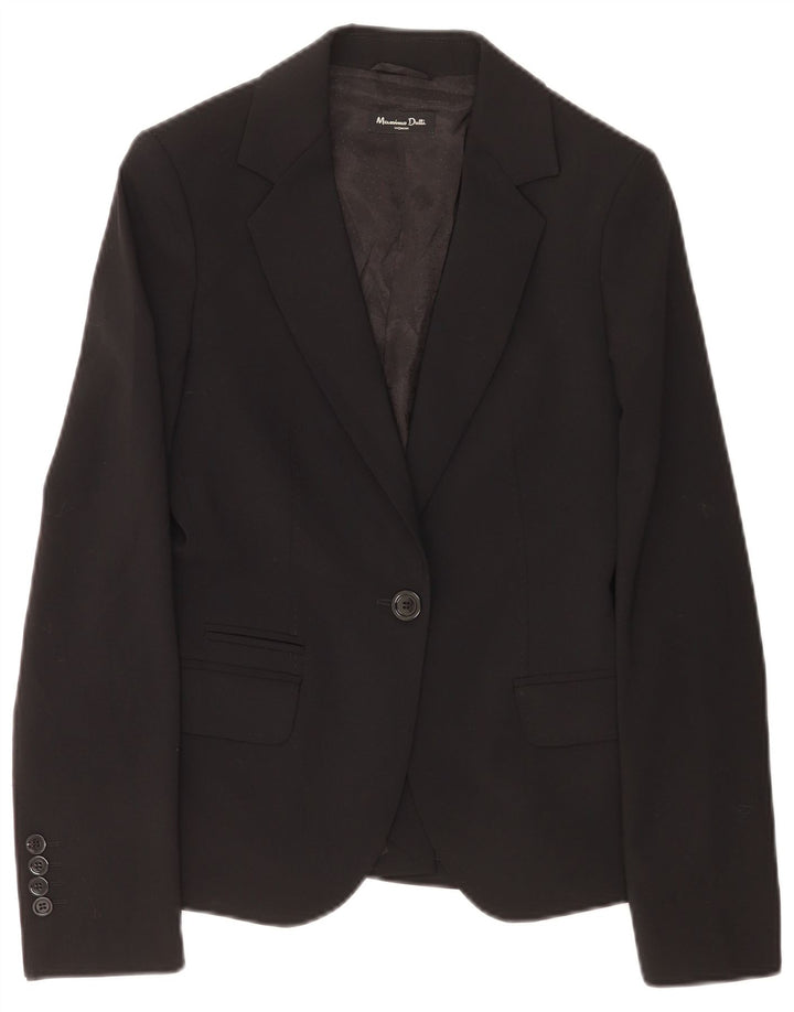 Massimo Dutti Ženska jakna s 1 gumbom EU 38 Mala crna vunena