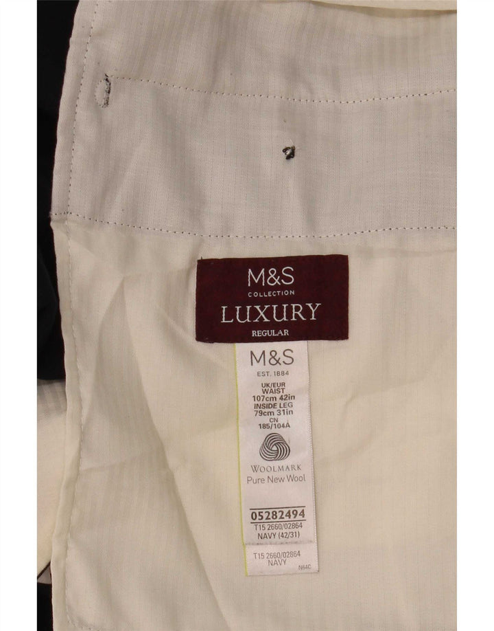 Marks & Spencer muške hlače standardnog kroja W42 L31 tamnoplava vuna