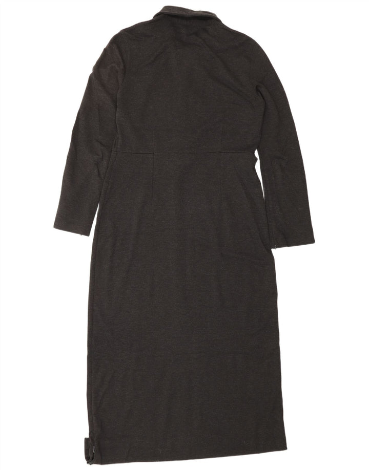 EDDIE BAUER Ženska prevelika maksi haljina dugih rukava UK 10 Mala siva