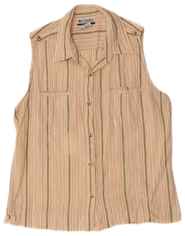 COLUMBIA ženska vojna majica bez rukava UK 16 velike bež pruge