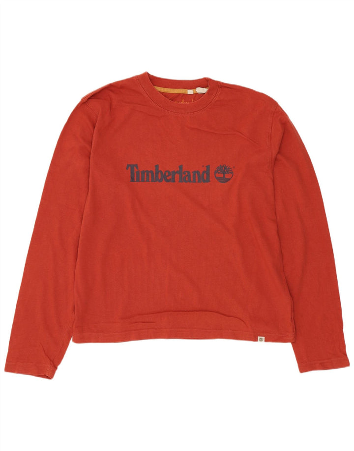 Timberland muška grafička majica dugih rukava srednje crvene boje
