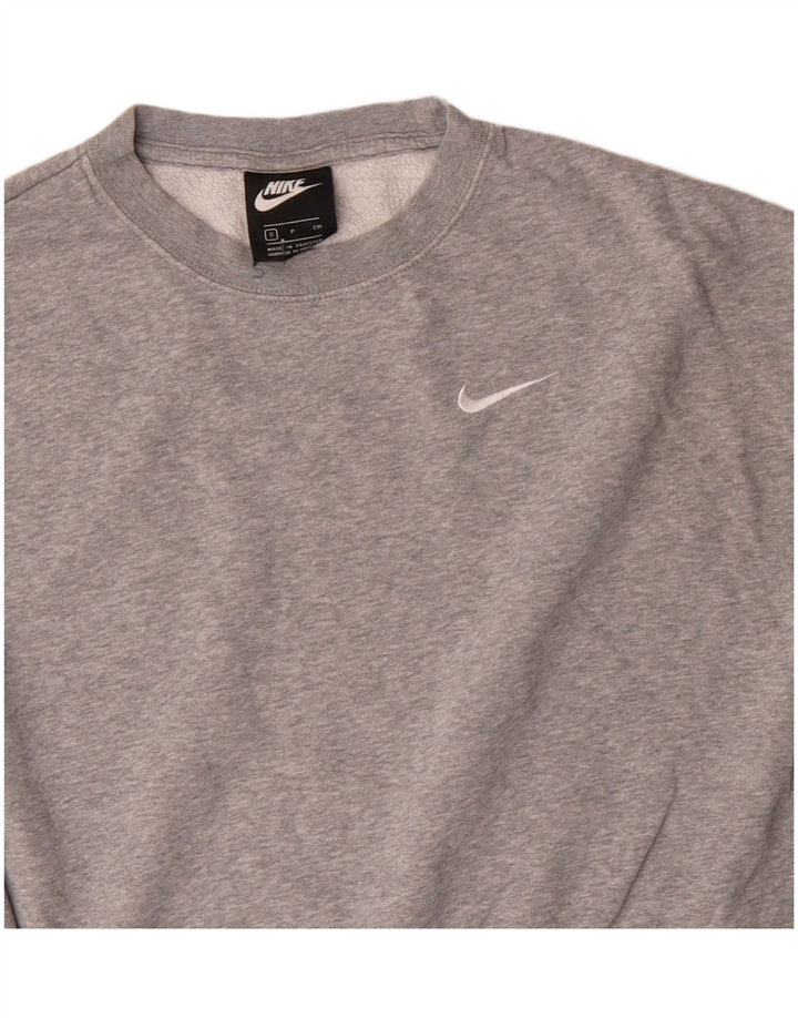 NIKE Ženska prekomjerna majica s kratkim rukavima UK 10 Mali sivi pamuk