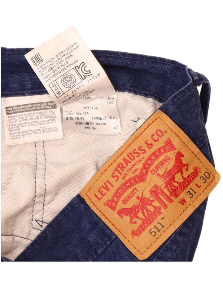 LEVI'S muške 511 uske ležerne hlače W31 L30 tamnoplavi pamuk