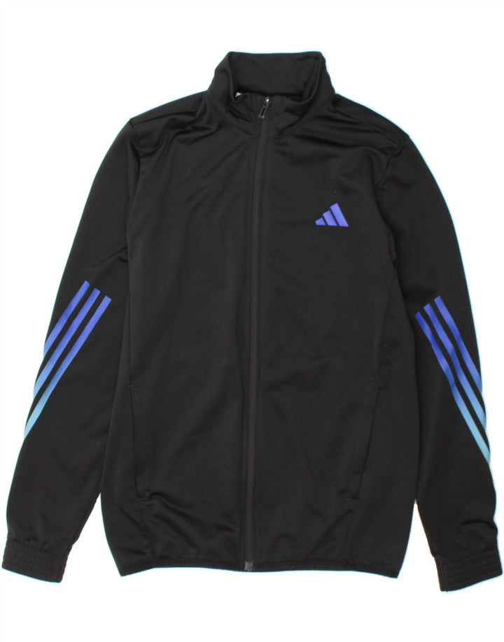 ADIDAS Boys Tracksuit Top Jacket 13-14 Years Black Polyester Vintage Adidas and Second-Hand Adidas from Messina Hembry 