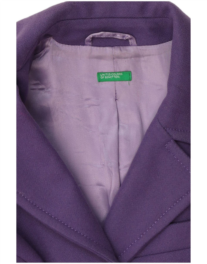 Benetton ženska dugačka jakna s 3 gumba UK 12 srednje ljubičasta