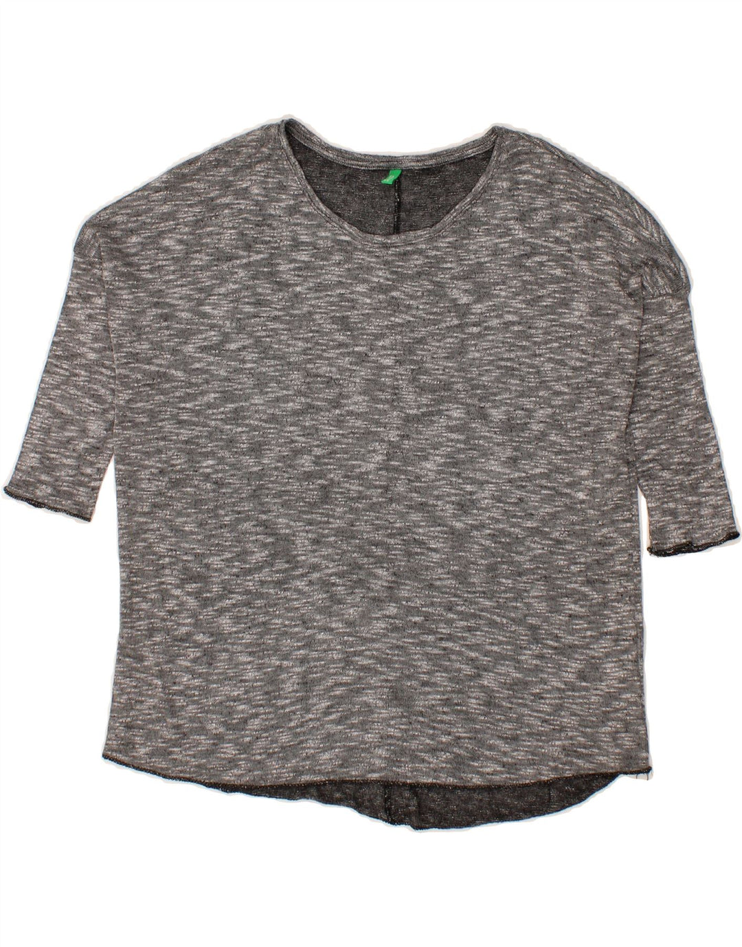 BENETTON Womens Top 3/4 Sleeve UK 16 Large Grey Flecked Vintage Benetton and Second-Hand Benetton from Messina Hembry 