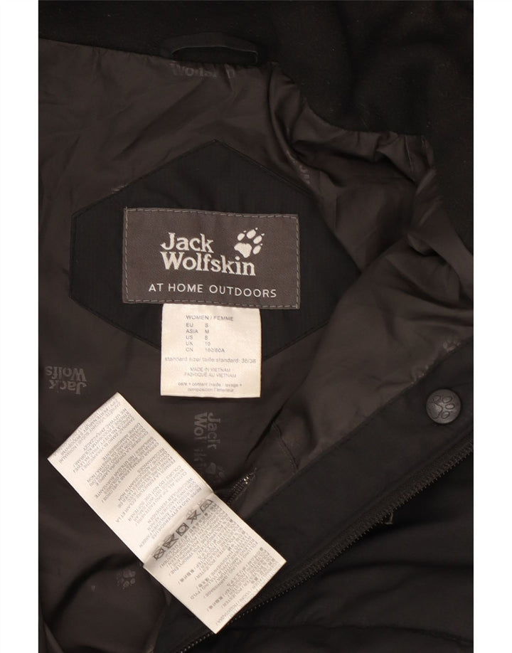 Jack Wolfskin ženski podstavljeni kaput s kapuljačom UK 10 Mali crni poliester