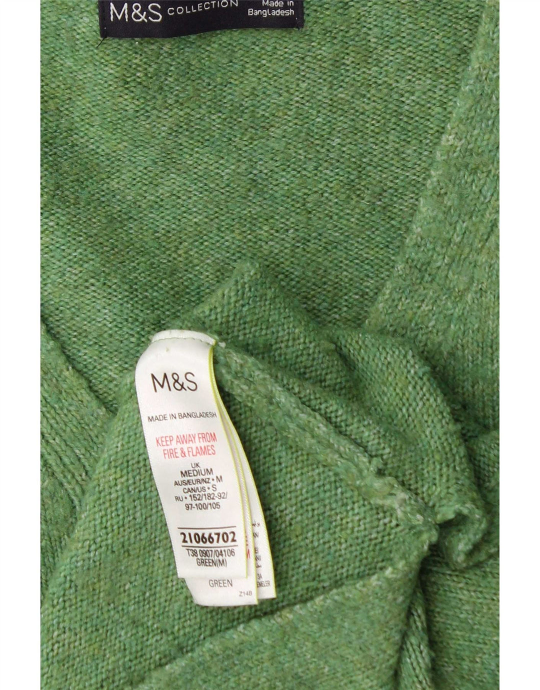 Marks & Spencer ženski veliki džemper s V-izrezom UK 14 srednje zelena