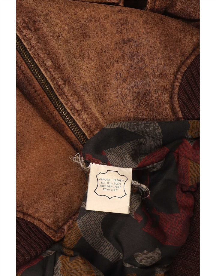 Vintage muška kožna jakna UK 44 2XL smeđa koža