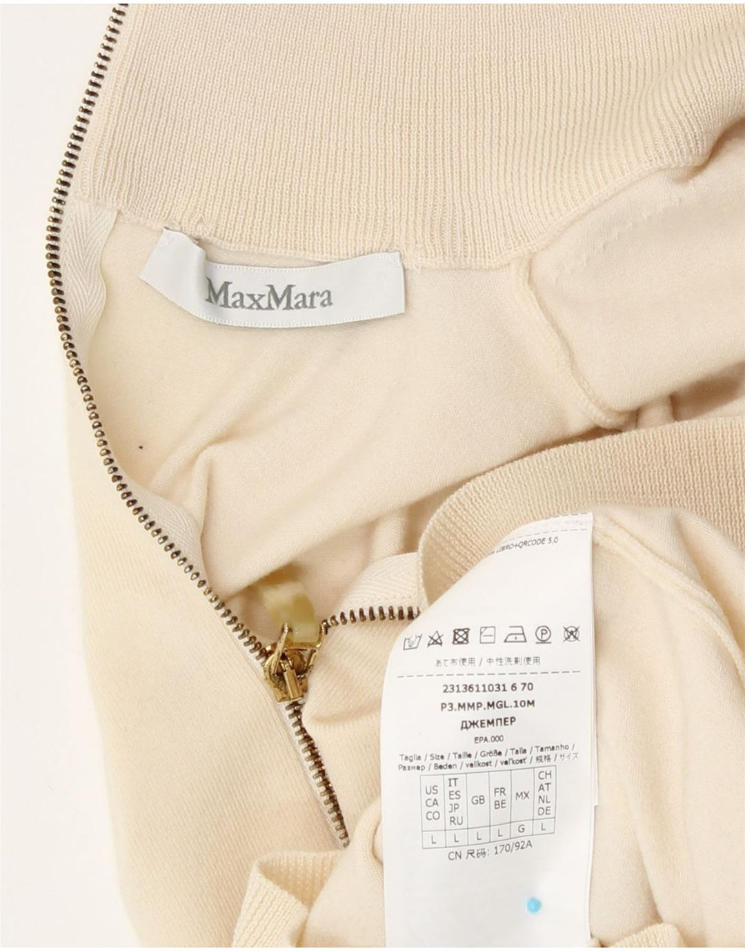 Max Mara ženski kratki džemper s kornjačičastim ovratnikom UK 14 Large Off White