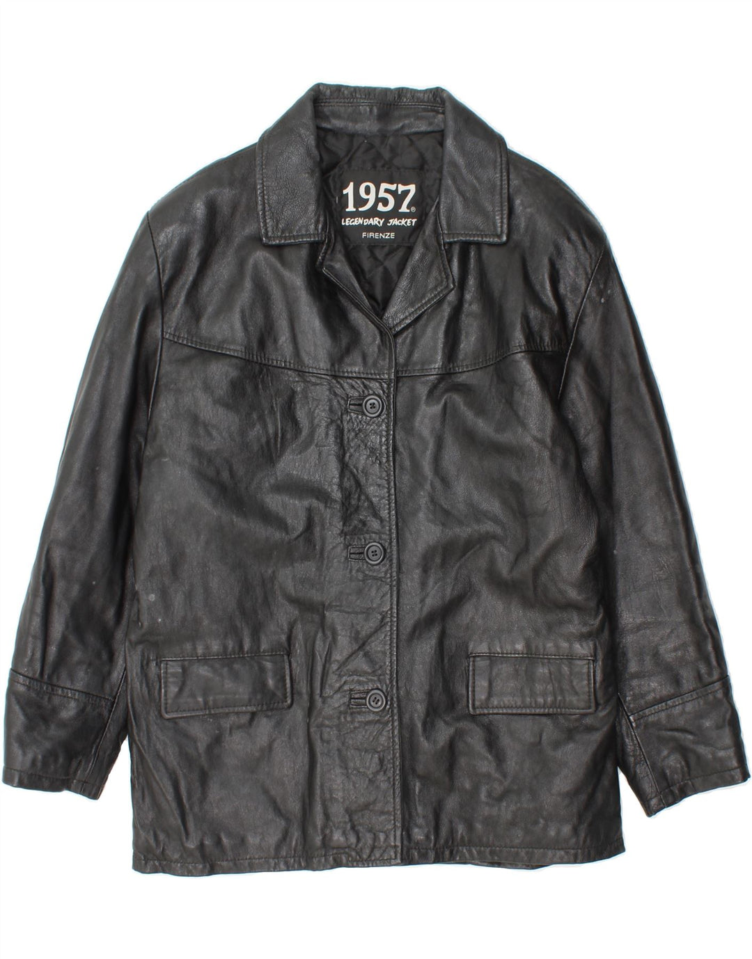 LEGENDARY JACKET 1957 Womens Leather Jacket UK 14 Large Black Leather Vintage Legendary Jacket 1957 and Second-Hand Legendary Jacket 1957 from Messina Hembry 