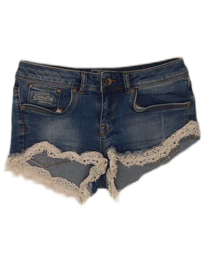 Superdry ženske traper vruće hlačice W26 male plave pamučne