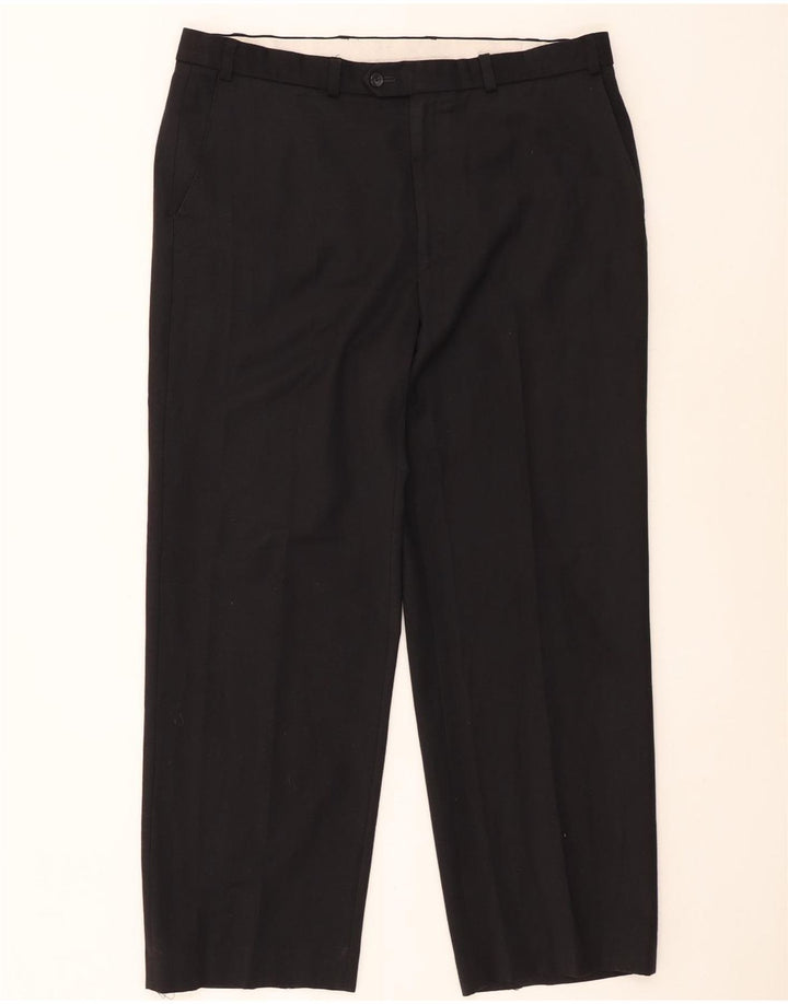 Marks & Spencer muške ravne chino hlače W38 L29 crni poliester