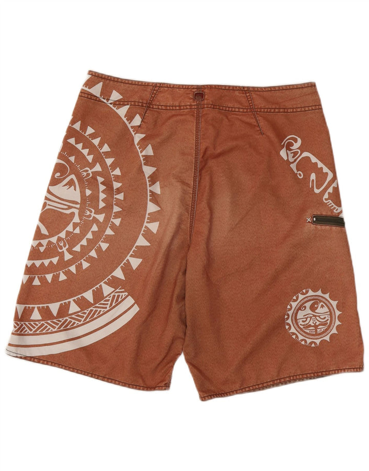 Quiksilver muške kratke hlače za plivanje s grafičkim motivima srednje smeđe geometrijske poliesterske boje